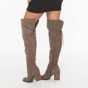 high heel knee high boots